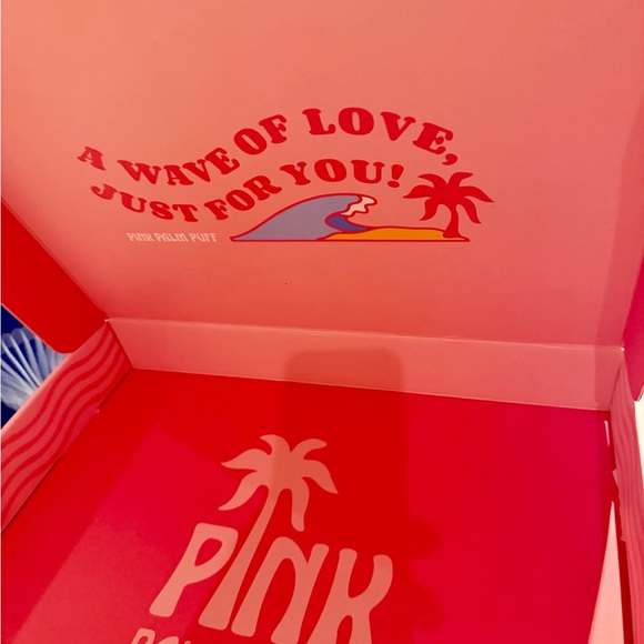 Pink Palm puff hoodie medium - Picture 4 of 7